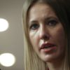Russian media personality and former presidential candidate Ksenia Sobchak speaks to reporters in Washington, DC in February 2018