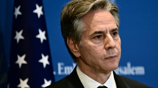 US Secretary of State Antony Blinken in Tel Aviv on January 9, 2024, during his week-long trip aimed at calming tensions across the Middle East