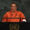 Tshering Tobgay, seen here addressing the General Assembly at the United Nations in 2017, is expected to become Bhutan's prime minister after his party won nearly two-thirds of seats in elections
