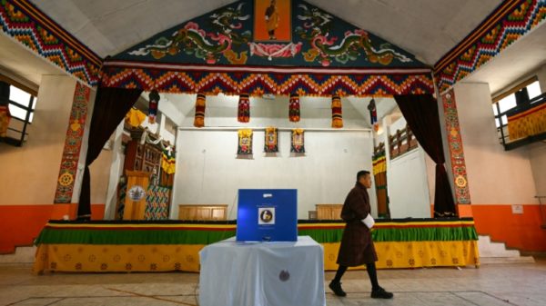 A voter after casting his ballot in Bhutan's capital Thimphu, in elections won by the party of former prime minister Tshering Tobgay
